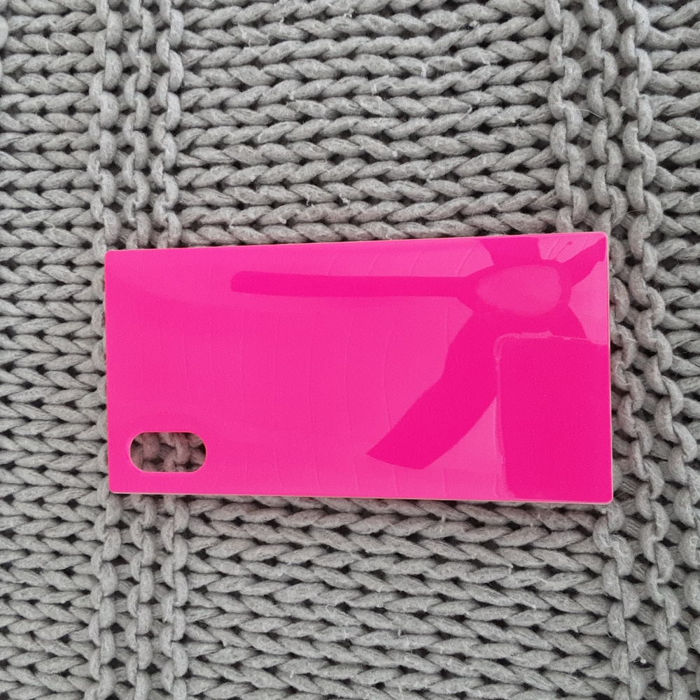 Flaunt square neon pink iphone X case